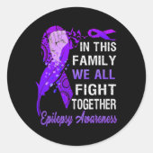 我々が一緒に戦うこの家族のてんかん認識度 ラウンドシール (正面)