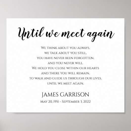 我々が人生の詩のお祝いに再会するまで ポスター (正面)