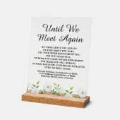 我々が再び白いフローラの記念碑に会うま結婚で アクリルサイン (傾斜)