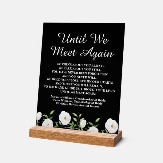 我々が再び白いフローラの記念碑に会うま結婚で アクリルサイン (傾斜)