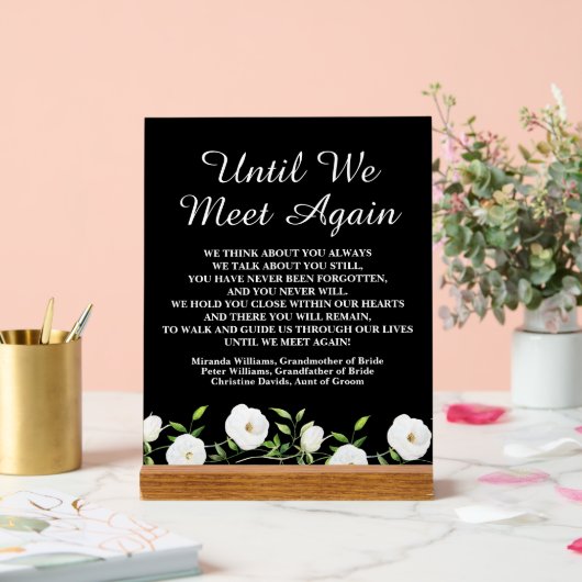 我々が再び白いフローラの記念碑に会うま結婚で アクリルサイン (ウェディング)