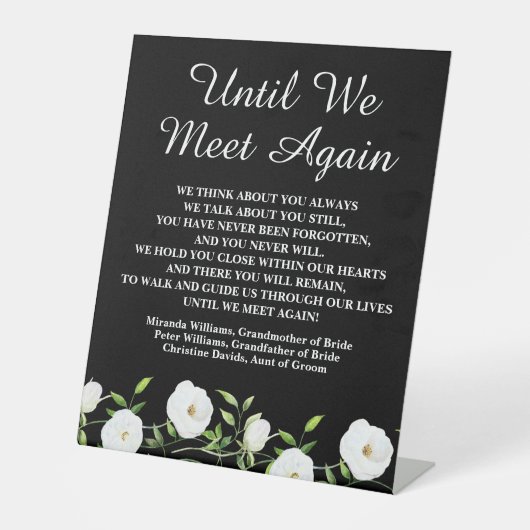 我々が再び白いフローラの記念碑に会うま結婚で 台座サイン (正面)