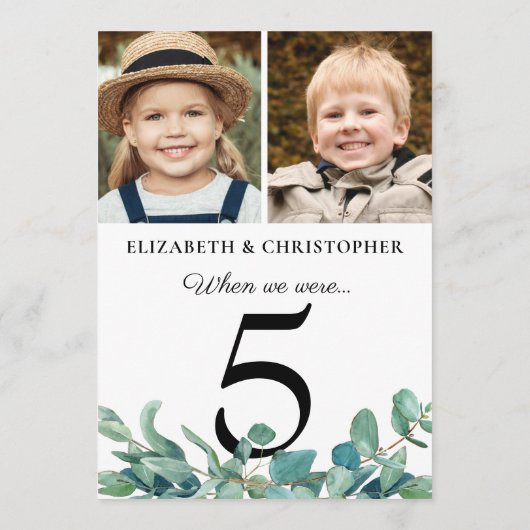 我々が写真ユーカリのテーブ結婚ル#サインだった時 招待状 (裏面)