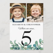 我々が写真ユーカリのテーブ結婚ル#サインだった時 招待状 (正面)