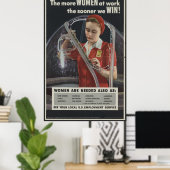 我々が勝つより早く働く女性が増える[1943] ポスター (ホームオフィス)