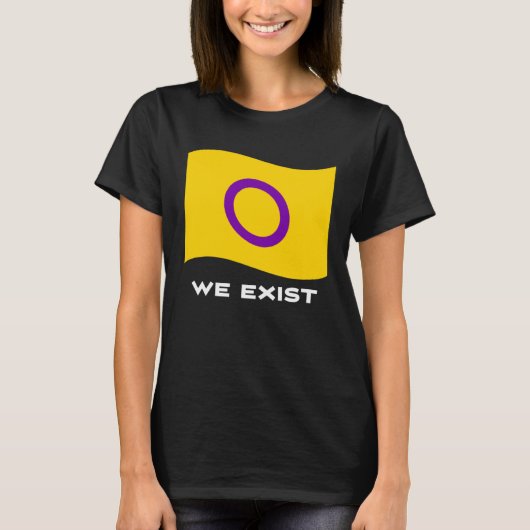 我々が存在するインターセックス国旗 Tシャツ (正面)