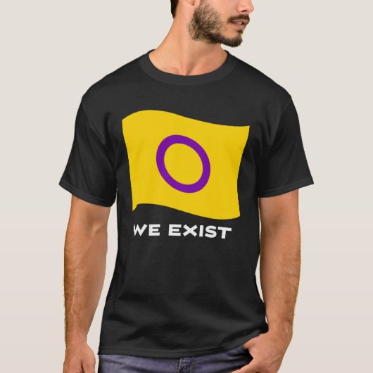 我々が存在するインターセックス国旗 Tシャツ (正面)