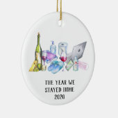 我々が家に滞在した年2020コビディクリスマスワイン セラミックオーナメント (右)