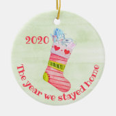 我々が家に滞在した年2020コビディクリツマス セラミックオーナメント (正面)