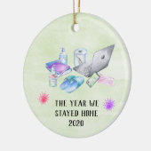 我々が家に滞在した年2020コビディクリツマス セラミックオーナメント (左)
