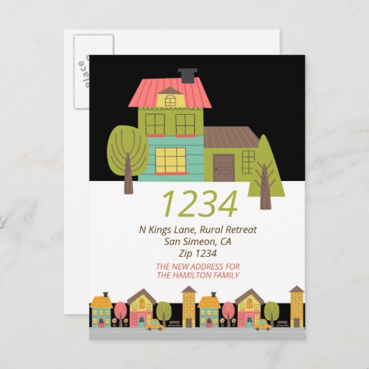 我々が家を移した新しい家の発表 案内ポストカード (正面/裏面)