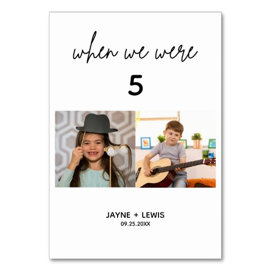 我々が年齢のテーブ結婚ル番号のシンボルや象徴だった時 テーブルナンバー (正面)