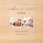 我々が年齢のテー結婚ブル番号記号だった時 アクリル招待状 (正面)