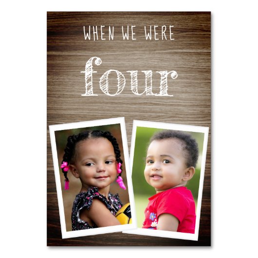 我々が年齢レトロの子供の木の写真だった結婚とき テーブルナンバー (正面)