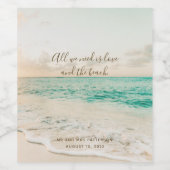 我々が必要なのは愛とビーチ引用文結婚の ワインラベル (シングルラベル)