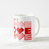 我々が必要なのは愛タイポグラフィ コーヒーマグカップ (正面右)