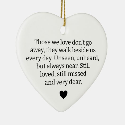 我々が愛する人々はオーナメント行かない遠くに、死別 セラミックオーナメント (右)