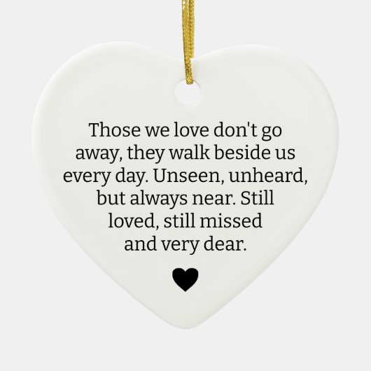 我々が愛する人々はオーナメント行かない遠くに、死別 セラミックオーナメント (正面)