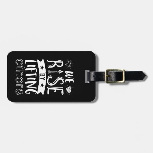 我々が感動的他の人を持ち上げることによって立ち上がる引用文 ラゲッジタグ (正面横)