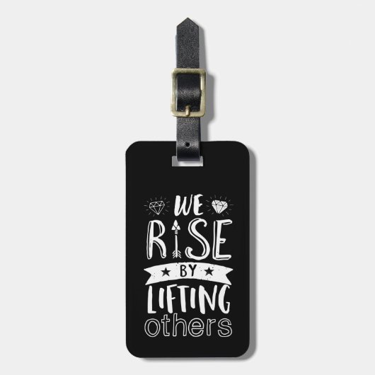 我々が感動的他の人を持ち上げることによって立ち上がる引用文 ラゲッジタグ (正面縦)