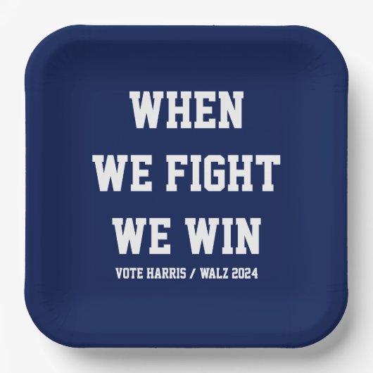 我々が戦う時ハリス・ウォルズに勝つ ペーパープレート (正面)