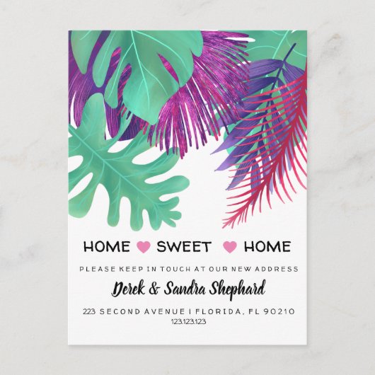 我々が熱帯に移動した住所の変更 案内ポストカード (正面)