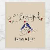 我々が発表している愛婚約した鳥 ワインラベル (シングルラベル)