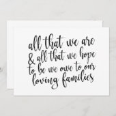 我々が白黒の印であ結婚るもの 招待状 (正面/裏面)