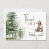 我々が真摯に待つことができるウッドランド動物 | 横 サンキューカード (正面)
