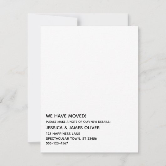 我々が移動した小さな家金ゴールドと白いカード 招待状 (裏面)