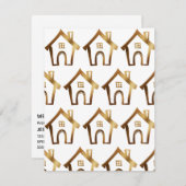 我々が移動した小さな家金ゴールドと白いカード 招待状 (正面/裏面)