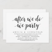 我々が行った後、我々のパーティーの駆け結婚落ち夕食 招待状 (正面/裏面)
