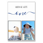 我々が青モダンい筆跡結婚の テーブルナンバー (裏面)