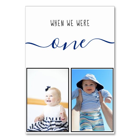 我々が青モダンい筆跡結婚の テーブルナンバー (正面)