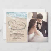我々が駆け落ちたビーチ |結び目の写真を結んだ 招待状 (正面)