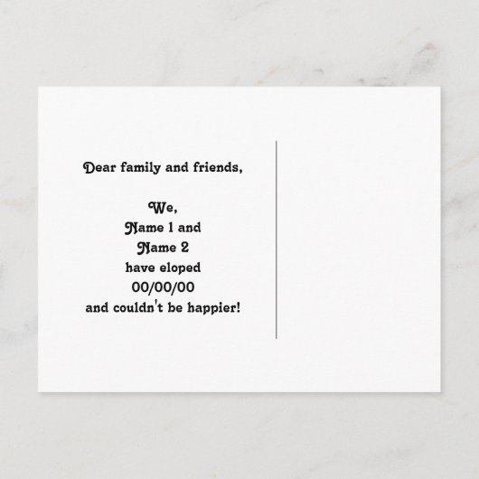 我々が駆け落ちビクトリアンしたゴシック様式のロマンス赤黒 案内ポストカード (裏面)