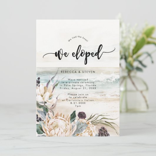 我々が駆け落とした熱帯ビーチフローラプロテア 招待状 (スタンド正面)