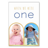 我々が1つの写真金ゴールドアーチモダンの結婚時 テーブルナンバー (正面)