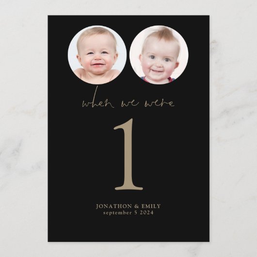 我々がAge Photoのテーブルだった時結婚に黒い金ゴールドなし カード (正面)