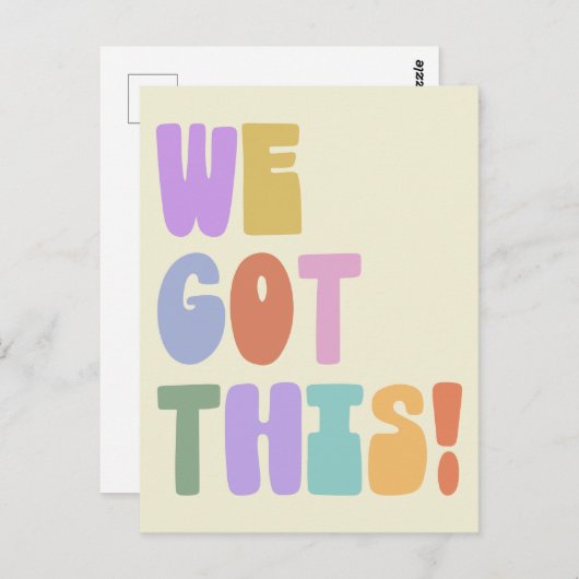 我々こ得の引用文感動的かわいいパステル ポストカード (正面/裏面)