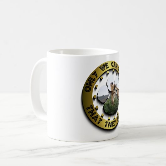 我々だけが野生生物の保護キリンの棘を行うことができる コーヒーマグカップ (正面左)