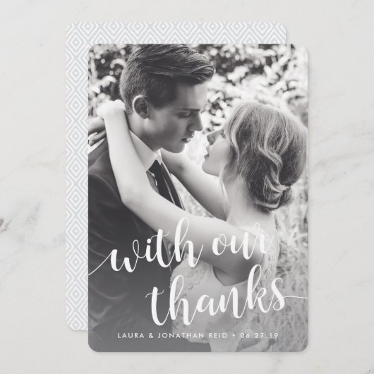 我々と共感謝していに | 写真ありがとう(バックメッセージ付き) サンキューカード (正面/裏面)