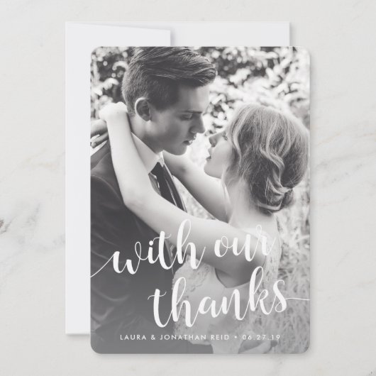 我々と共感謝していに | 写真ありがとう（バックメッセージ付き） サンキューカード (正面)