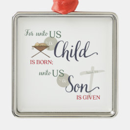 我々にとって子供は生まれ メタルオーナメント