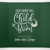 我々にとって子供は生まれ |写真の追加 三つ折りクリスマスカード (内部中)