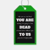 [我々に死んでいおもしろいる]同僚離れの ギフトタグ (正面)