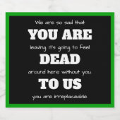 [我々に死んでいおもしろいる]同僚離れの スパークリングワインラベル (シングルラベル)