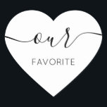我々のお気に入りのсAlligraphic Favorites Gift ハートシール<br><div class="desc">私たちのお気に入りの好意ステッモダンクとの歓迎結婚バッグ。デザインはモダンスタイル・スクリプト文字・レイアウトを備えている。詳細な変更を行うには、[このテンプレートクリックをパーソナライズすカスタマイズる]のオプションを選択してください。</div>