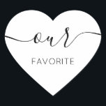 我々のお気に入りのсAlligraphic Favorites Gift ハートシール<br><div class="desc">私たちのお気に入りの好意ステッモダンクとの歓迎結婚バッグ。デザインはモダンスタイル・スクリプト文字・レイアウトを備えている。詳細な変更を行うには、[このテンプレートクリックをパーソナライズすカスタマイズる]のオプションを選択してください。</div>
