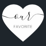我々のお気に入りのсAlligraphic Favorites Gift ハートシール<br><div class="desc">私たちのお気に入りの好意ステッモダンクとの歓迎結婚バッグ。デザインはモダンスタイル・スクリプト文字・レイアウトを備えている。詳細な変更を行うには、[このテンプレートクリックをパーソナライズすカスタマイズる]のオプションを選択してください。</div>